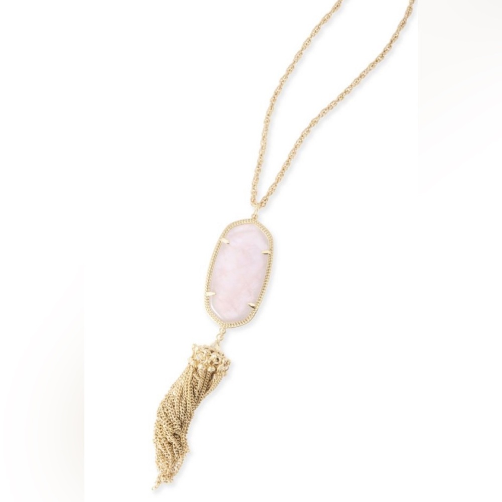Kendra Scott rose quartz Rayne tassel necklace discontinued